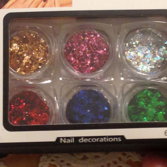 Nail Glitter, six color set, new item - Picture 2 of 6